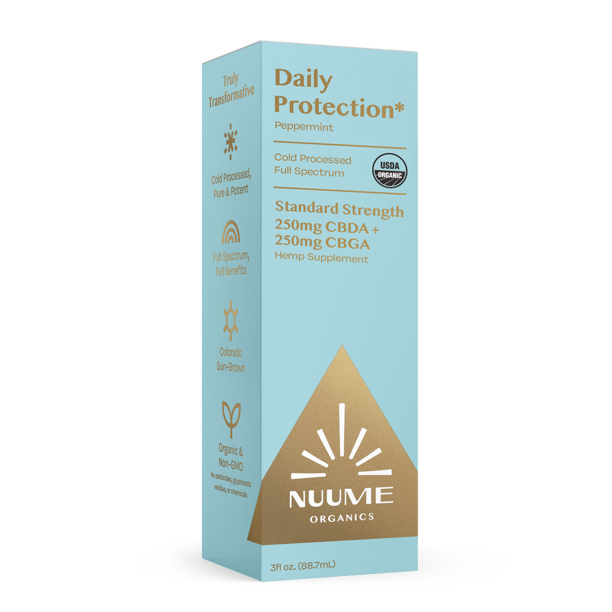 Organic CBGA+CBDA Daily Protection* Drops 250mg+250mg Peppermint - Full Spectrum